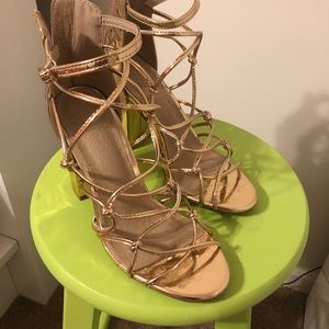Charlotte Russe Rose Gold Strap Heels